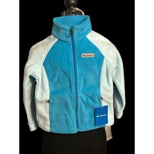 Columbia Full Zip Fleece Jacket Youth Size XS Blue Zip Pockets NWT $45